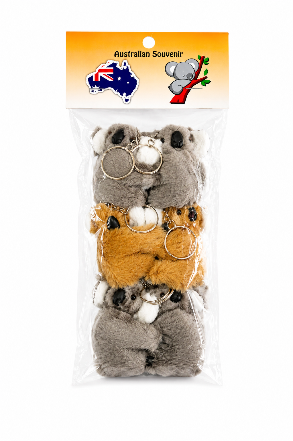 Plain Koala Clip-on Keyring 6 Pack
