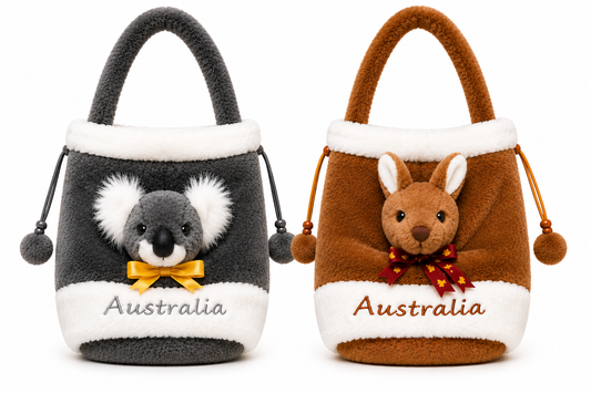 Kangaroo Plush Pouch Hand Bag 15cm
