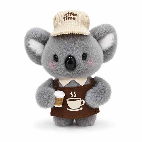 Cute Koala Barista Charm 13cm