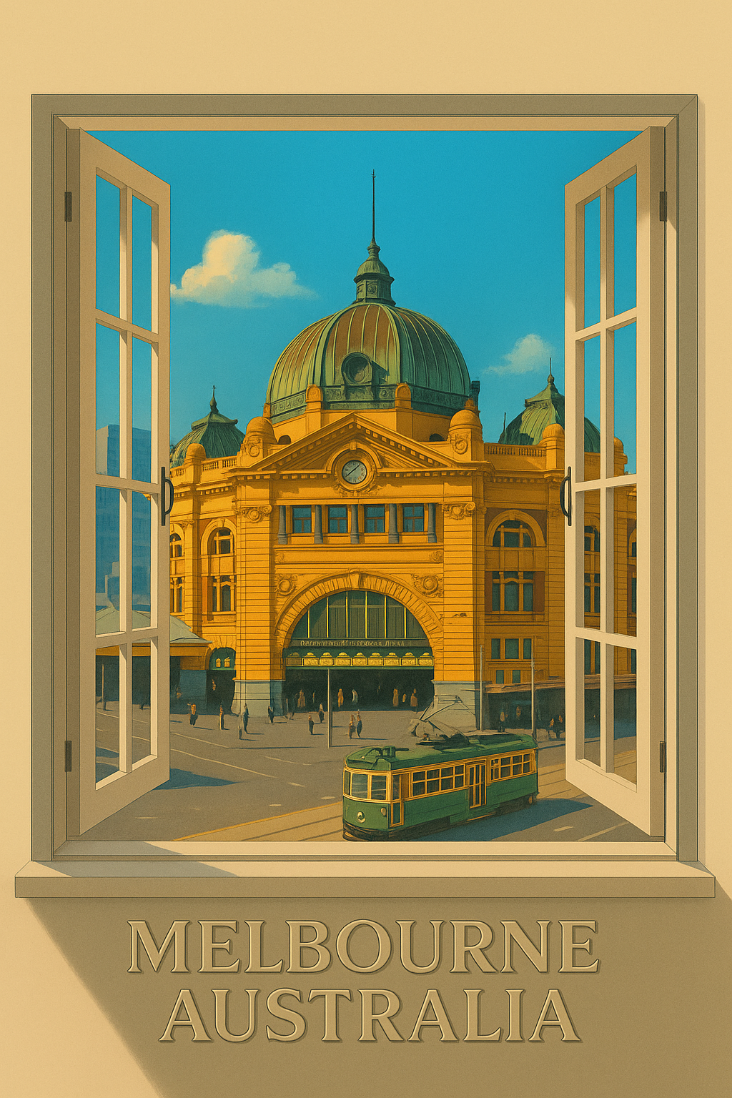 Flinder Station Printed Fridge Magnet